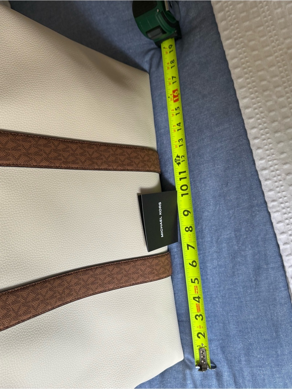 Michael Kors Cream Tote with Brown Trim - Picture 3 of 7